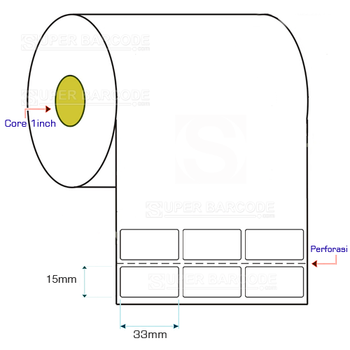 Label Sticker 33x15mm Semicoated